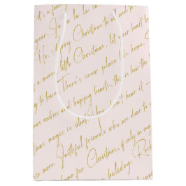 Roze Gouden Kerstmispatroon#36 ID1009 Medium Cadeauzakje