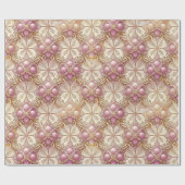 Roze Gouden Kerstmispatroon#4 ID1009 Cadeaupapier (Vlak)