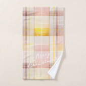 Roze Gouden Kerstmispatroon#7 ID1009 Bad Handdoek (Handdoek)