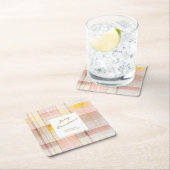 Roze Gouden Kerstmispatroon#7 ID1009 Kartonnen Onderzetters (Insitu)