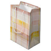 Roze Gouden Kerstmispatroon#7 ID1009 Medium Cadeauzakje (Achterkant Gekanteld)