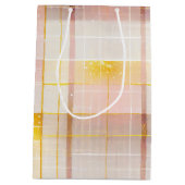 Roze Gouden Kerstmispatroon#7 ID1009 Medium Cadeauzakje (Achterkant)