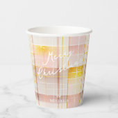 Roze Gouden Kerstmispatroon#7 ID1009 Papieren Bekers (Achterkant)