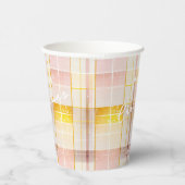 Roze Gouden Kerstmispatroon#7 ID1009 Papieren Bekers (Rechts)