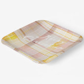 Roze Gouden Kerstmispatroon#7 ID1009 Papieren Bordje (Gebogen)