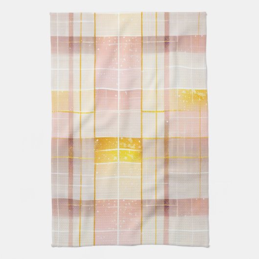 Roze Gouden Kerstmispatroon#7 ID1009 Theedoek (Verticaal)