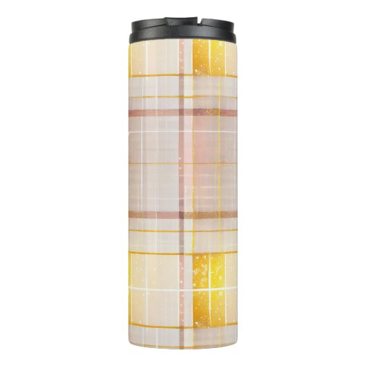 Roze Gouden Kerstmispatroon#7 ID1009 Thermosbeker (Achterkant)