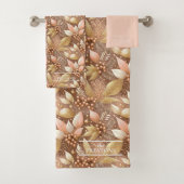 Roze Gouden Kerstmispatroon#8 ID1009 Bad Handdoek (Insitu)