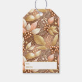 Roze Gouden Kerstmispatroon#8 ID1009 Cadeaulabel (Voorkant)
