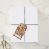 Roze Gouden Kerstmispatroon#8 ID1009 Cadeaulabel (Met Touw)