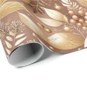 Roze Gouden Kerstmispatroon#8 ID1009 Cadeaupapier (Rol Hoek)