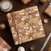 Roze Gouden Kerstmispatroon#8 ID1009 Cadeaupapier