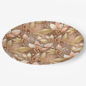 Roze Gouden Kerstmispatroon#8 ID1009 Papieren Bordje (Gekanteld)