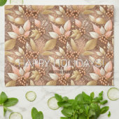 Roze Gouden Kerstmispatroon#8 ID1009 Theedoek (Gevouwen)