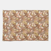 Roze Gouden Kerstmispatroon#8 ID1009 Theedoek (Horizontaal)