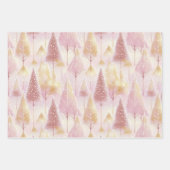 Roze Gouden Kerstpatronen #13#29#33 ID1009 Inpakpapier Vel (Voorkant 2)