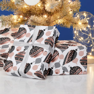 Roze Gouden Kerstversieringen Cadeaupapier