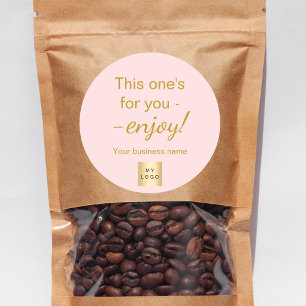 Roze gouden klant winkelen bedrijf logo wrapping ronde sticker