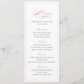 Roze Gouden Klassieke Elegantie Script Eenvoudige Menu (Voorkant)