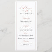 Roze Gouden Klassieke Elegantie Script Eenvoudige  Menu (Voorkant)