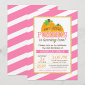 Roze Gouden Kleine Pompoen Meisje 2e Verjaardag Kaart (Voorkant / Achterkant)