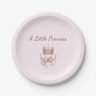 Roze & Gouden Kleine Prinses Vlinder Baby Shower Papieren Bordje