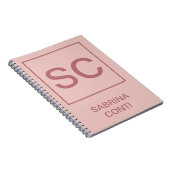 Roze gouden kleur professionele eenvoudige monogra notitieboek (Rechterzijde)