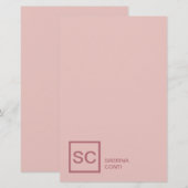 Roze gouden kleur professionele meisjesachtige mon briefpapier (Voorkant / Achterkant)