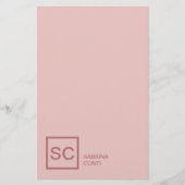 Roze gouden kleur professionele meisjesnaam monogr briefpapier (Voorkant)
