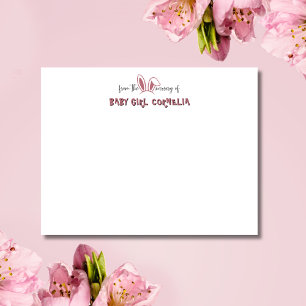 Roze Gouden Konijnenoren Kraam Briefkaart