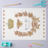 Roze Gouden Koningin Bijen Kroon Baby Naam Decoupa Tissuepapier (Craft)