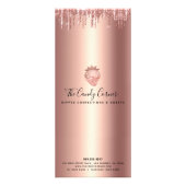 Roze Gouden Koper Aardbei Glitter Nagerechten Menu (Achterkant)