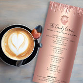 Roze Gouden Koper Aardbei Glitter Nagerechten Menu