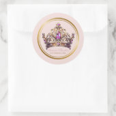Roze gouden kroon prinses 1e verjaardag ronde sticker (Tas)