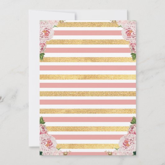 Roze Gouden Kroon Prinses 1e Verjaardag Uitnodigin Kaart (Achterkant)