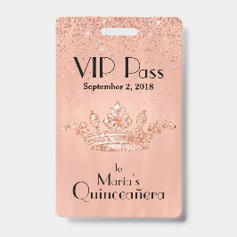 Roze Gouden Kroon Quinceañera VIP-badge Badge