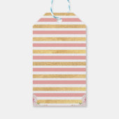 Roze Gouden Kroonprinses Verjaardag Dank u Label Cadeaulabel (Achterkant)