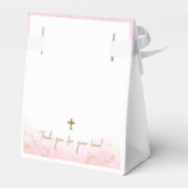 Roze Gouden Kruis Dank je Meisje Eerste Communie Bedankdoosjes (Achterkant)