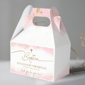 Roze Gouden Kruis Dank U Meisje Doop Bedankdoosjes