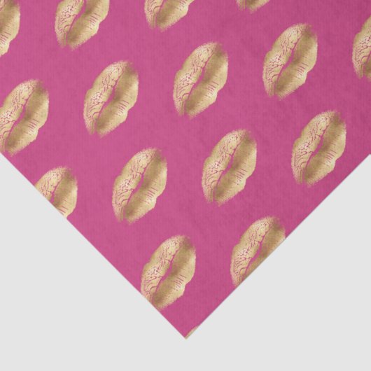 Roze Gouden Kus Lippen Tissuepapier (Detail)