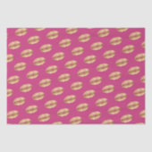 Roze Gouden Kus Lippen Tissuepapier (Voorkant)