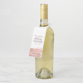 Roze Gouden Kwaststreek Bruidsdouche Fleslabels Flessenhanger (Schuin)