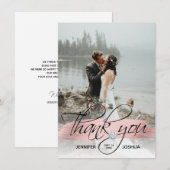 Roze Gouden Kwaststreek Trouw Dankjewel | FOTO Kaart (Voorkant / Achterkant)