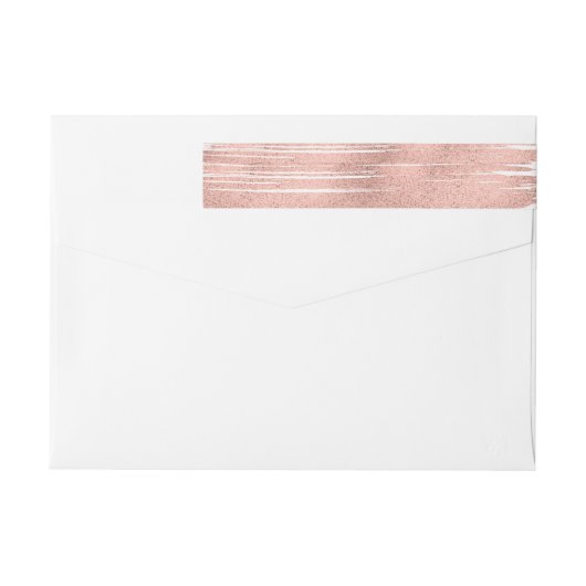 Roze Gouden Kwaststreek Verpakkingsadreslabel (Achterkant)