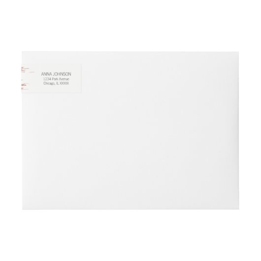 Roze Gouden Kwaststreek Verpakkingsadreslabel (Voorkant)