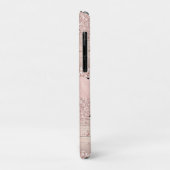 Roze Gouden Kwaststrepen Glitter Monogram Initiaal Case-Mate iPhone Case (Achterkant/links)