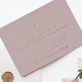 Roze Gouden Landschap Musk Roze Formeel Elegant Folie Uitnodiging