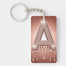Roze Gouden Letter A Druppel Luxe Monogram