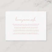 Roze Gouden Liefde Fancy Script Honeymoon Wens Informatiekaartje (Voorkant)