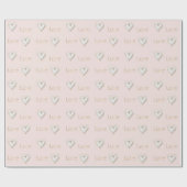 Roze Gouden Liefdes Hart Bruiloft Feest Cadeaupapier (Vlak)